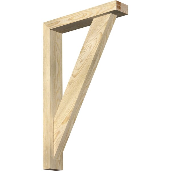 Ekena Millwork Traditional Block Rough Sawn Bracket w/ Offset Brace, Douglas Fir, 4"W x 20"D x 32"H BKT0402X20X32TRA05RDF - main